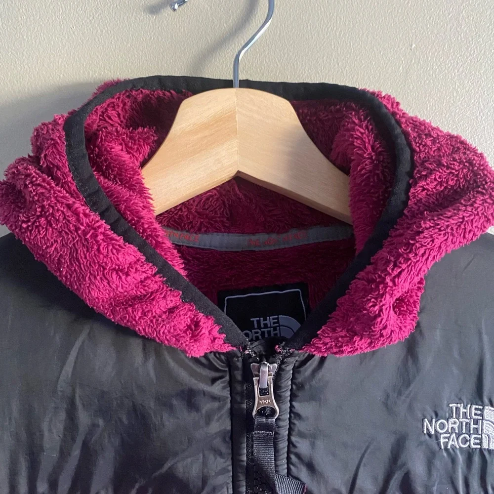 The North Face Girls L 14/16 Blue Magenta Fleece Hoodie Jacket Full‎ Zip Classic